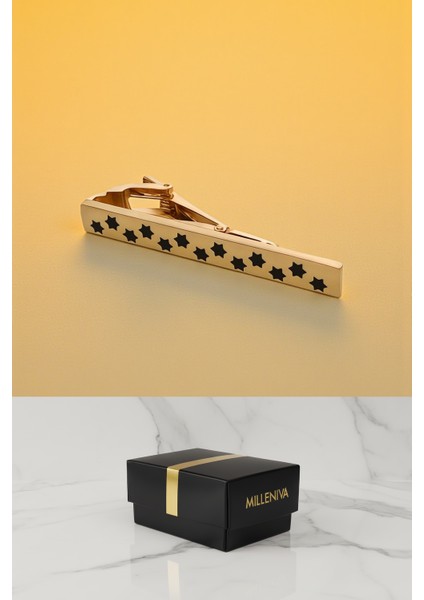 Yıldız Desen Gold Kravat İğnesi modelleri