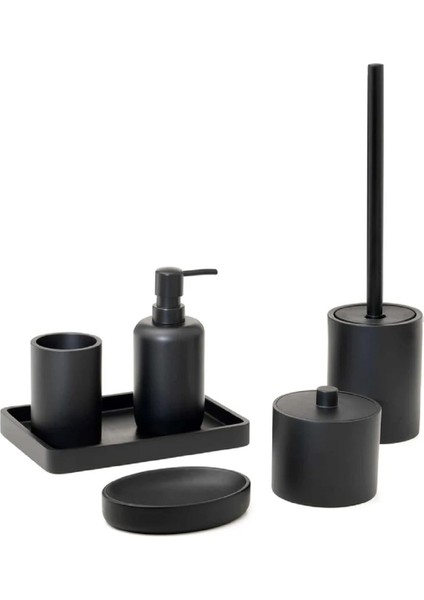 Brenda 6 Parça Banyo Aksesuar Seti Mat Siyah