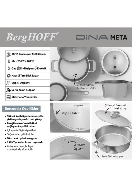 Dina Meta 7 Parça Tencere Seti indirimleri