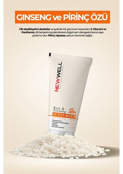 2 Adet Rice & Ginseng Sunscreen SPF50+ Pirinç Özlü Güneş Kremi 50 ml modelleri