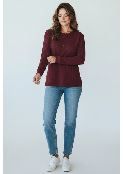 Kadın Yaka Düğme Detaylı Mevsimlik Bluz fırsatları