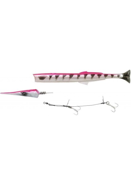 Savage Gear Lıne Thru Needlefish Pulsetail 2+1 30CM 85GR Sahte Balık Pink Barracuda modelleri