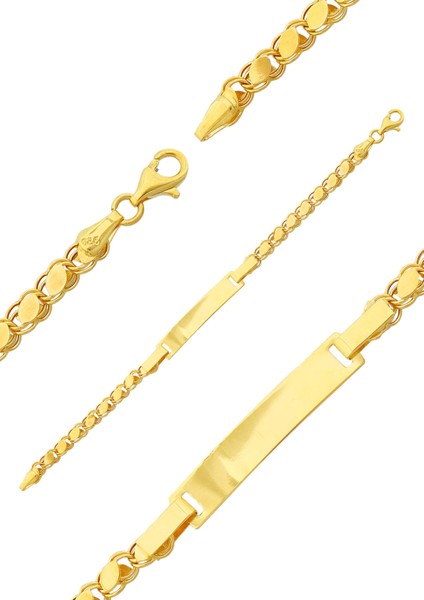 Altın Pullu Çocuk Künye Bileklik