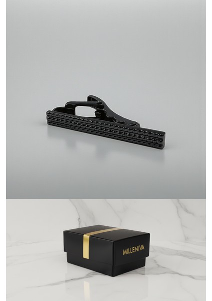 Slim Noktalı Siyah Kravat İğnesi modelleri