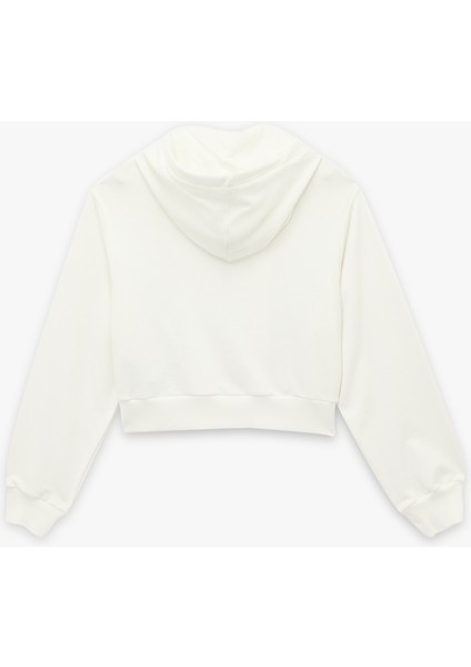Rahat Kalıp Cep Detaylı Kapüşonlu Fermuarlı Crop Sweatshirt modelleri
