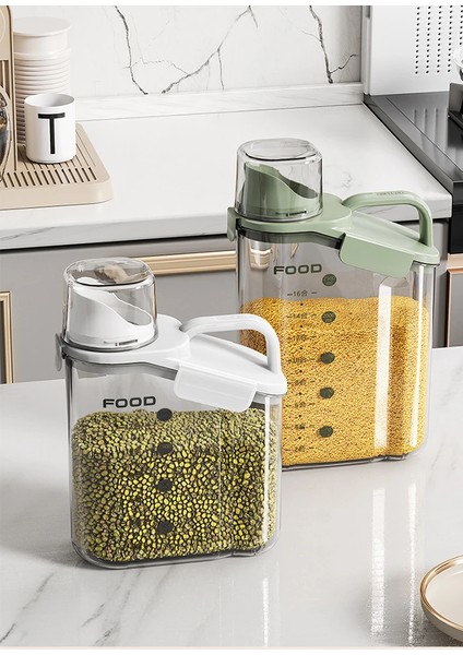 Ezere Büyük Kapasiteli Ölçülü Tahıl-Gıda-Baharat 1600ML Şeffaf Saklama KUTUSU-(1903) fırsatları