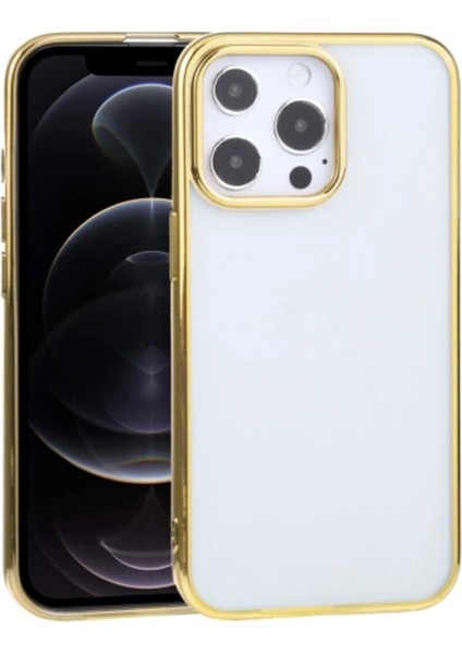 iPhone 13 Pro Max 6.7inç Lazer Kaplama Renkli Kenar Şeffaf KILIF-(1903) fiyatları