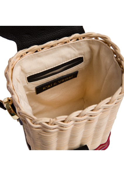 Parpali - Siyah Deri Hasır Sepet Çanta modelleri