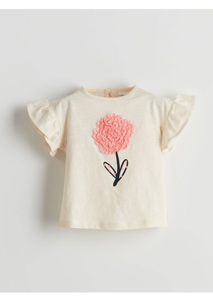 Yeni Sezon Aplike Çiçekli Kız Bebek Bluz ve Şort 2'li fiyatları
