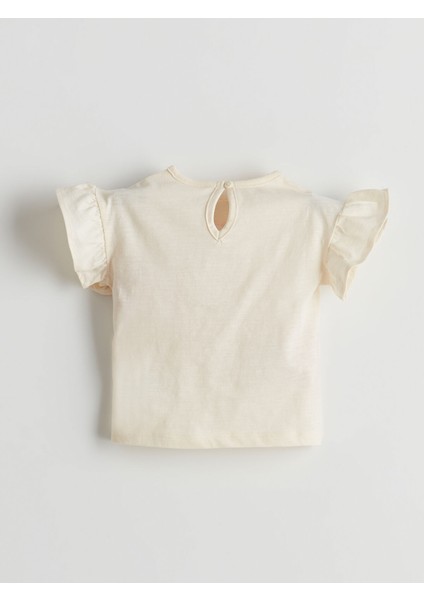 Yeni Sezon Aplike Çiçekli Kız Bebek Bluz ve Şort 2'li modelleri