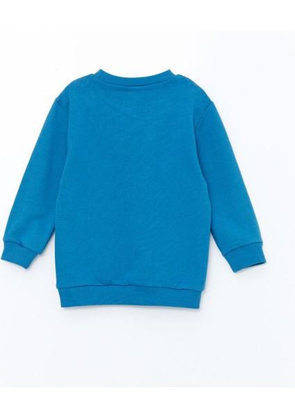 Yeni Sezon Bisiklet Yaka Uzun Kollu Baskılı Erkek Bebek Sweatshirt ve Eşofman Alt 2'li Takım indirimleri