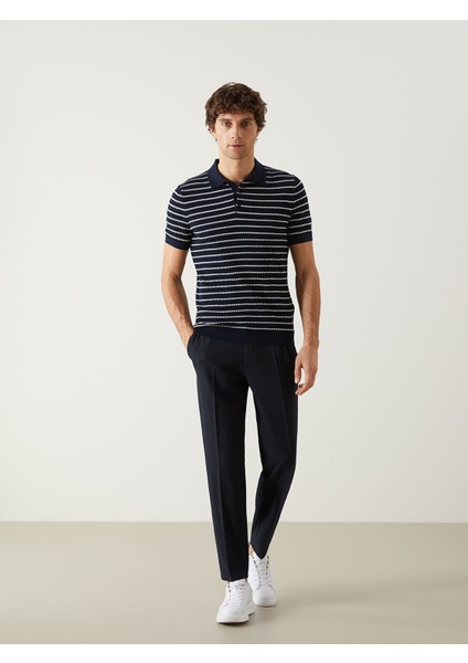 Yeni Sezon Polo Yaka Kısa Kollu Çizgili Erkek Triko Kazak fiyatları