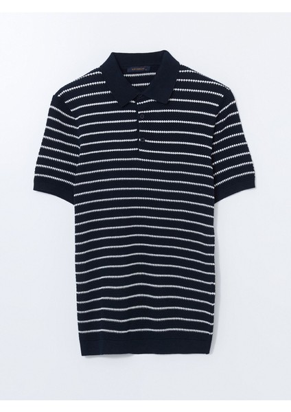 Yeni Sezon Polo Yaka Kısa Kollu Çizgili Erkek Triko Kazak indirimleri