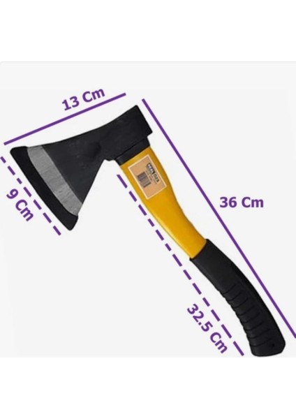 Fiber Saplı Kauçuk Kaplamalı Keskin Balta