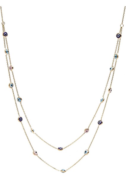 Nazar Boncuğu Kadın Altın Kolye