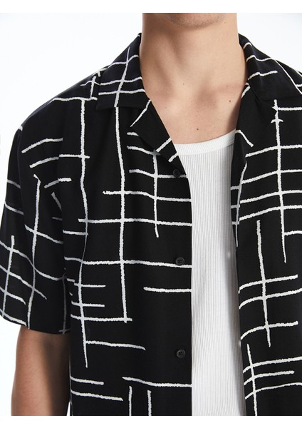 Yeni Sezon Regular Fit Kısa Kollu Desenli Viskon Erkek Gömlek modelleri