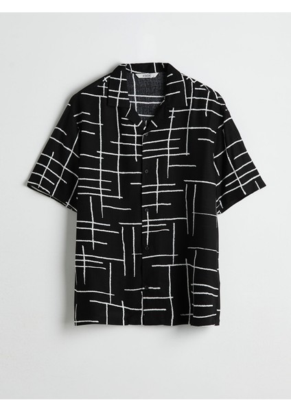 Yeni Sezon Regular Fit Kısa Kollu Desenli Viskon Erkek Gömlek indirimleri