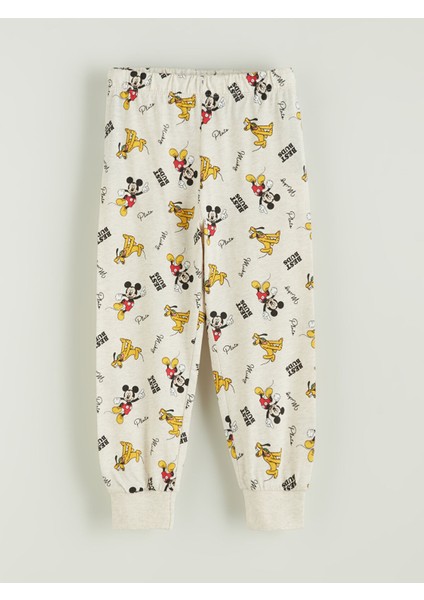 Yeni Sezon Beli Lastikli Mickey Mouse Baskılı Erkek Çocuk Pijama Alt