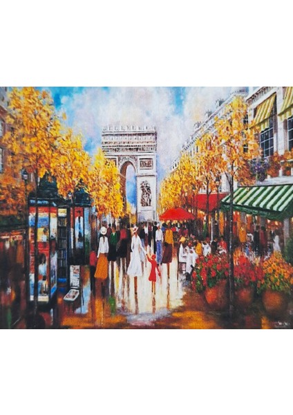 5d Elmas Taş Işleme Kiti 40X50 cm Paris'te Sonbahar Desen fiyatları