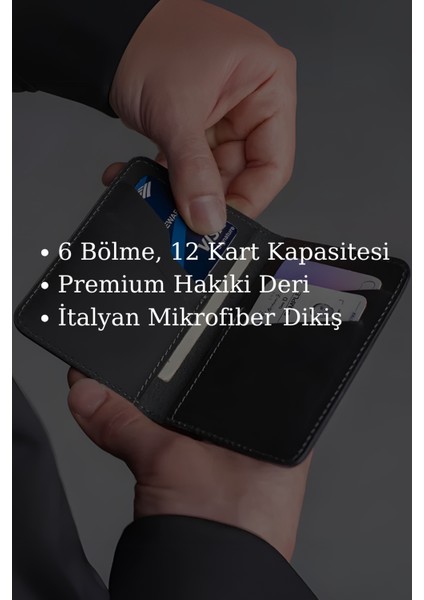 Gerçek Deri Cüzdan Kartlık El Yapımı Hakiki Premium Deri Italyan Dikiş 6 Kart Bölmeli Kompakt Cüzdan Hediyeli fiyatları