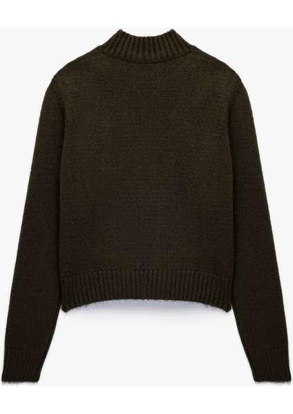 Yumuşak Dokulu Dik Yaka Uzun Kollu Triko Kazak fiyatları