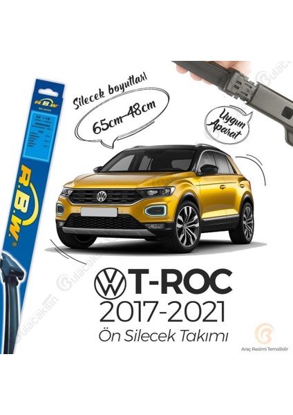 Muz Silecek Takımı Volkswagen T-Roc 2017-2019 ile Uyumlu