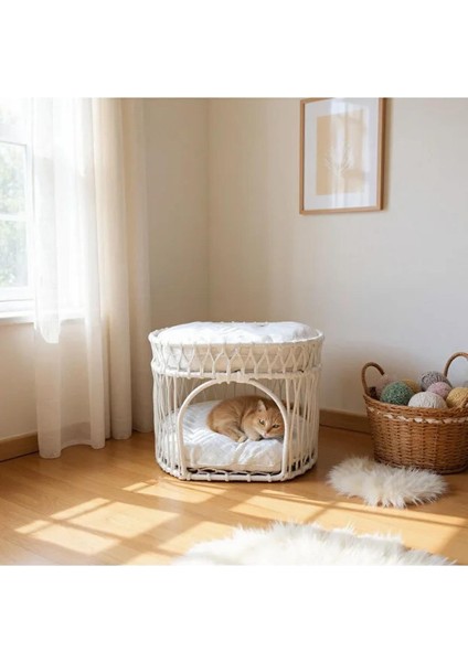 Çift Katlı Kedi Yatağı Kedi Ranzası, Iskandinav Kedi Evi Krem fiyatları