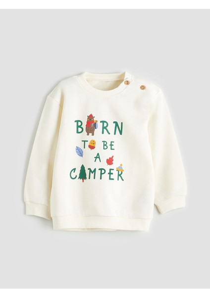 Yeni Sezon Bisiklet Yaka Baskılı Erkek Bebek Sweatshirt ve Eşofman Alt 2'li fiyatları