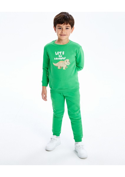 Yeni Sezon Bisiklet Yaka Uzun Kollu Basic Erkek Bebek Sweatshirt ve Eşofman Alt 2'li fiyatları