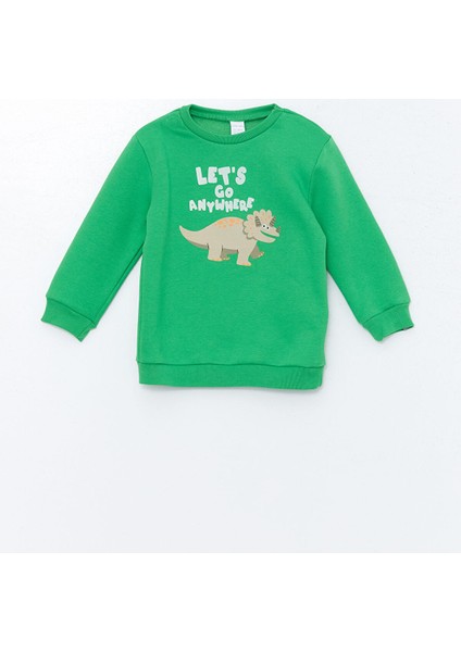 Yeni Sezon Bisiklet Yaka Uzun Kollu Basic Erkek Bebek Sweatshirt ve Eşofman Alt 2'li fırsatları