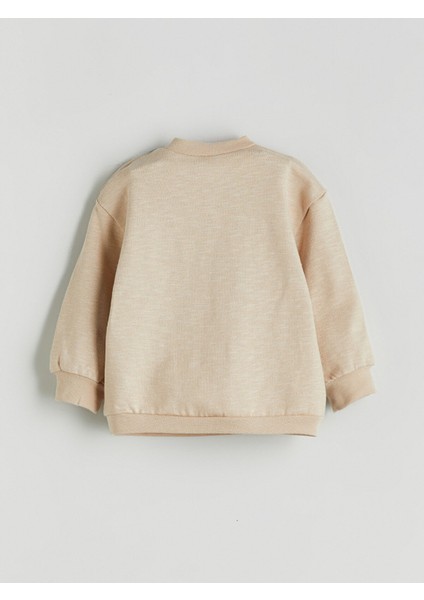 Yeni Sezon Bisiklet Yaka Baskılı Erkek Bebek Sweatshirt modelleri