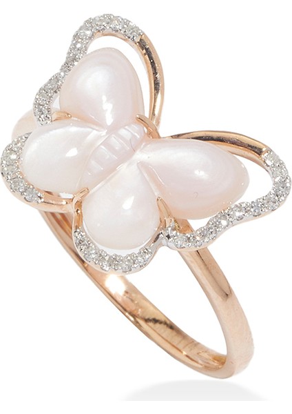 Pırlanta Detaylı Kadın Altın Yüzük