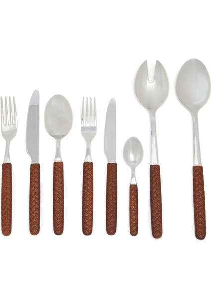 Intreccio Kahverengi Çelik 74 Parça Çatal Bıçak Kaşık Seti