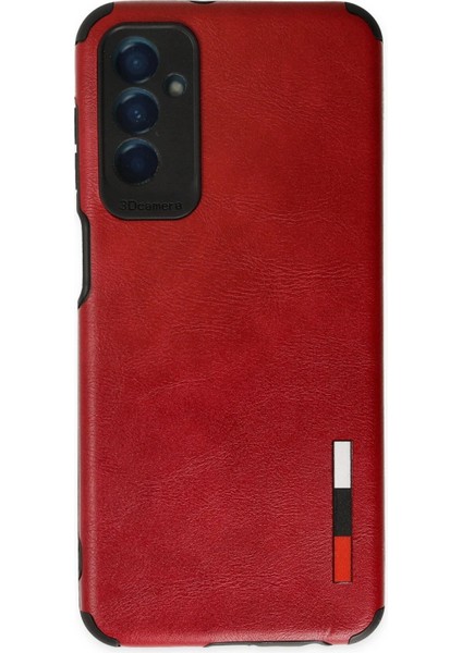 Newface Samsung Galaxy M13 Kılıf Loop Deri Silikon - Kırmızı