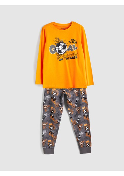 Yeni Sezon Bisiklet Yaka Erkek Çocuk Pijama Takımı