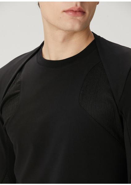Siyah Garni Detaylı Uzun Kollu T-Shirt indirimleri