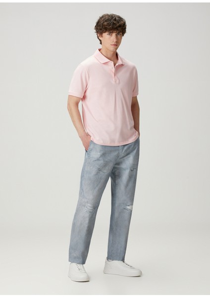 Açık Mavi Straight Chino Jean Pantolon