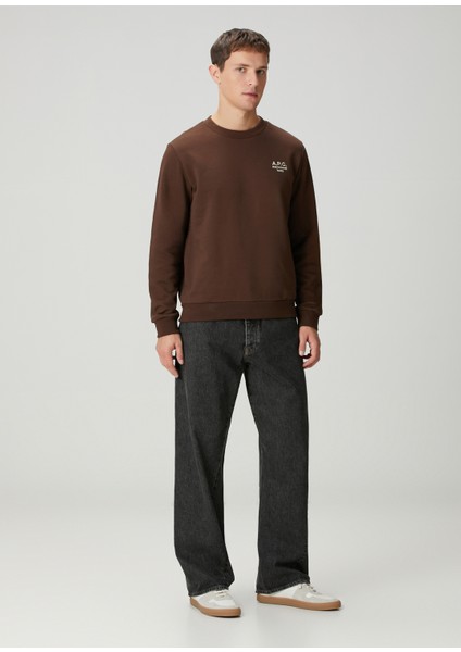 Kahverengi Logo Nakışlı Sweatshirt fiyatları