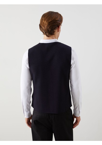 Yeni Sezon Standart Kalıp V Yaka Erkek Triko Yelek fırsatları