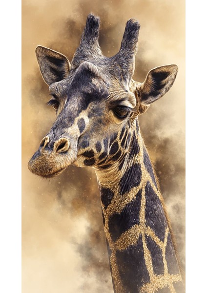 Zürafa 2 Ev Duvar Salon Güzellik Salonu Ofis Dükkan Dekarasyon Kanvas Tablo fiyatları