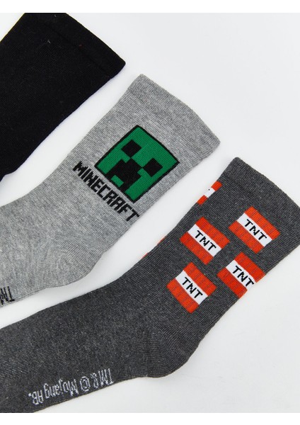 Yeni Sezon Minecraft Desenli Erkek Çocuk Soket Çorap 5'li indirimleri