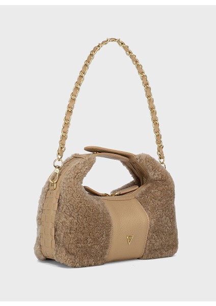 Bej Kadın Deri - Kumaş El Çantası HV11037FW1336 modelleri