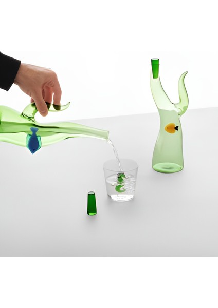 Yosun Formunda ve Balık Figürlü Tıpalı Cam Şişe fiyatları