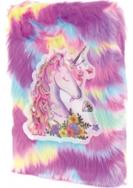Çiçekli Unicorn Tasarımlı Peluş Hatıra Defteri fiyatları