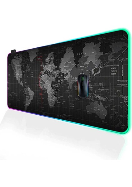 Ally Dünya Desenli Rgb LED Işıklı Oyuncu Mouse Pad 300*800*4MM-(1903) fiyatları