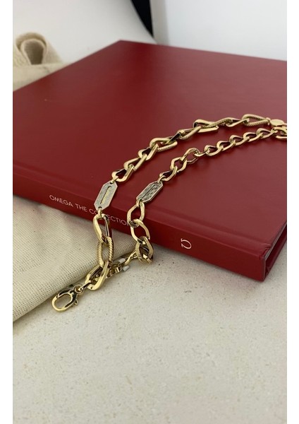 14 Ayar Altın Plakalı Halka Zincir Bileklik