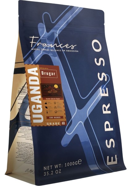 %100 Arabica Uganda Drugar Espresso | Çekirdek Kahve | 1000 gr fiyatları
