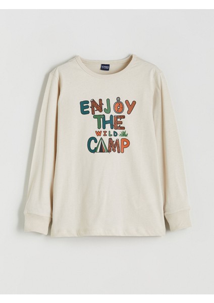 Yeni Sezon Bisiklet Yaka Baskılı Erkek Çocuk Pijama Takımı fiyatları