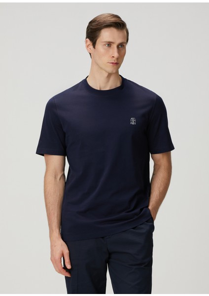 Lacivert Logo Nakışlı T-Shirt modelleri