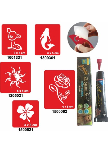 Zarif Kadın Desenleri Hint Kınası ile Geçici Dövme Yapma Seti